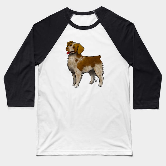 Dog - Brittany - Orange Roan Baseball T-Shirt by Jen's Dogs Custom Gifts and Designs